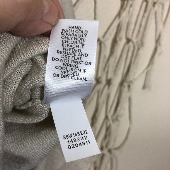 J. JILL Natural Linen Knit Scoop Neck 3/4 Sleeve - Picture 7 of 10